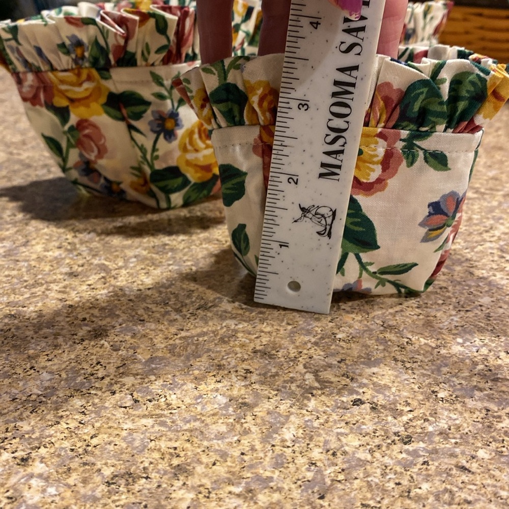 4 Longaberger Thyme Fabric Basket Liners Garden Splendor Floral - Picture 10 of 14